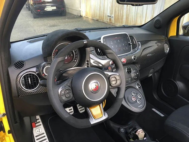 FIAT 500 ABARTH Steering Wheel Lower Center Trim Piece Carbon Fiber